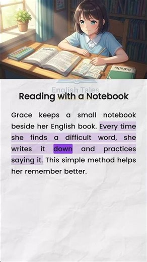 Reading with a Notebook⭐ #englishlanguage #shorts #englishspeakingpractice #englishforbeginners