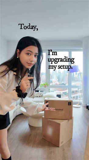 Gazi on Instagram: "decorate my setup with me 🖼️ using @nanoleaf lights. did a full lighting glow-up and had way too much fun filming this. #setuptransformation #nanoleaf #desksetup #pcsetup"