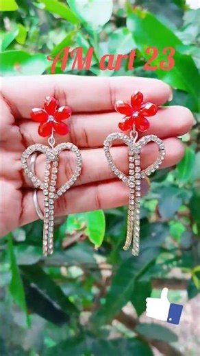 DIY korean earings making😍 #shorts #trending #jewelrymaking #craftideas #jwellery #diy