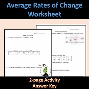Average Rate of Change Worksheet Algebra