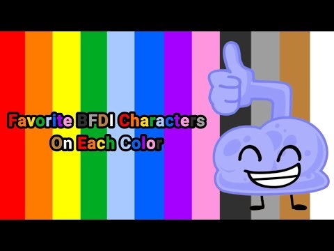 My Favorite BFDI Characters On Each Color