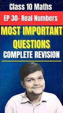Class 10 Maths Ep-30 Most Important Questions | Chapter Wise Revision | #ncert #class10maths #edu