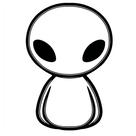 Cute Alien SVG PNG – Adorable Extraterrestrial Cartoon Design for Cricut Silhouette, Scrapbooking, Stickers, 300DPI Transparent - Etsy UK