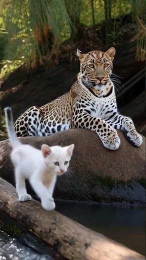 Cross-Species Friendship: Kitten’s First Tour of the Cheetah Family🌟🐾