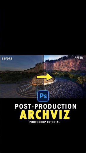 Architectural Post production in Photoshop #photoshop #tutorial #shorts #edit #architecture