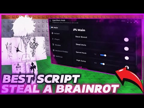 🎮(📜New)Roblox Steal a Brainrot Script Gui Steal Boost,Steal Invis,No Key (Eps1llon Hub)🎮