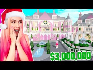 I BOUGHT THE WORLD'S BIGGEST $3,000,000 PINK CHRISTMAS MANSION IN BLOXBURG! Roblox