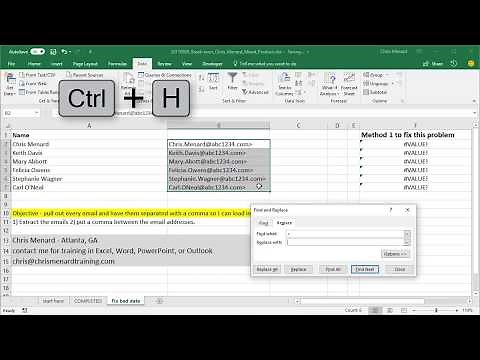 Excel: extract email addresses from data by Chris Menard