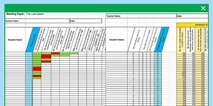 Y6 Reading Analysis Grid for KS2 2016 SATs Past Paper Assessment Spreadsheet