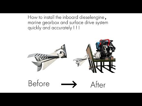 Installation of Surface Drive System|Complete installation of dieselengine +gearbox+surface drive