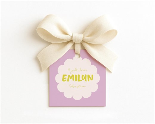 Personalized Printable Gift Tag Template, Girls Downloadable Gift Tags, Editable Gift Tag Templates, A Gift From Tag, Birthday Gift Tag