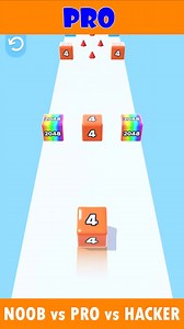 34K views · 273 reactions | NOOB vs PRO vs HACKER in Jelly Run 2048 Gameplay that we will play in this video is: Jelly Run 2048 Jelly Run 2048 is a very addictive casual game in the style of the puzzle game 2048 but with great new gameplay – merge cubes with numbers x2, gain 2048 or even more! Try to make it to the end, connecting and splitting into different cubes! | Noob vs Pro vs Hacker | Facebook