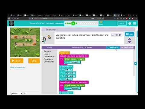 Lesson 16 | Functions with Harvester | Code.org