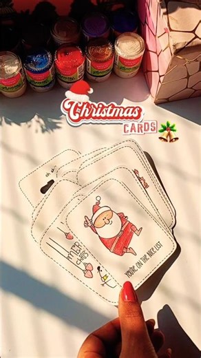 Handmade Christmas Cards 🎄 Easy DIY for School Projects | Cute Craft Idea #ChristmasCards #Shorts