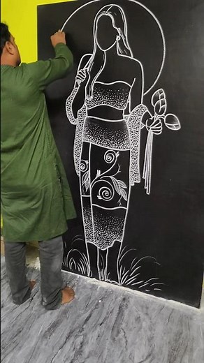 Learn How to Draw a Beautiful Girl with Chalk ♥️ Easy Art Tutorial