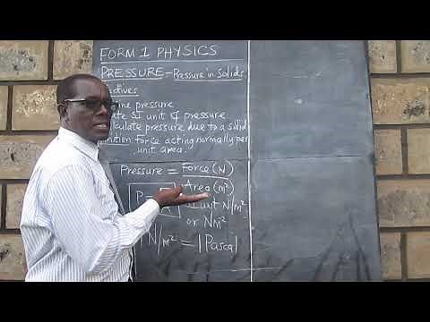 FORM ONE PHYSICS: How to calculate pressure in solids.