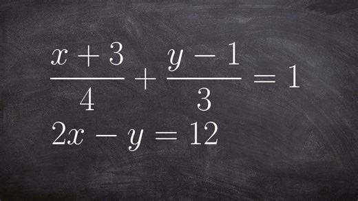Solve a system of equations using elimination with fractions