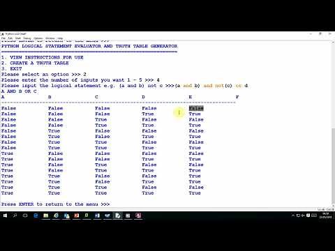 Python Truth Table Creator & Logical Statement Evaluator
