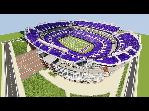 Minecraft M&T Bank Stadium (Baltimore Ravens) Timelapse +DOWNLOAD | TheCraftCrusader