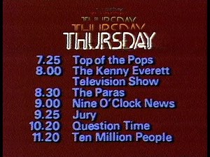 Wednesday 13th April 1983 BBC1 - News - Breakfast Time - Weather - Jim Bacon - Shackleton - Q.E.D