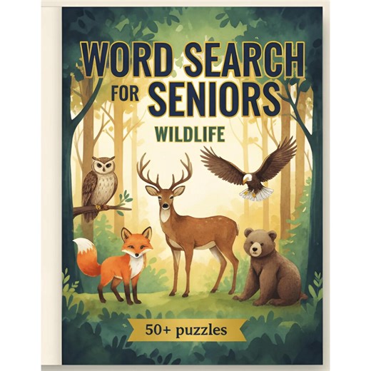 Large Print Wildlife Word Search Puzzles for Seniors | Forest Animals, Birds (PDF Download) - Etsy
