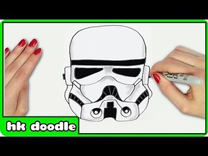 How To Draw Star Wars Stormtrooper Helmet Step by Step Easy Drawing Tutorial by HooplaKidzDoodle