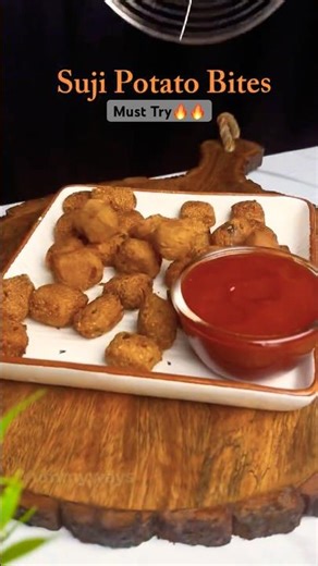 Crispy Suji Potato Bites😍 | Easy & Quick Party Snacks | Perfect Tea Time Treat 🍽️ #shorts