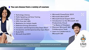 It is time to UP YOUR GAME with UWI Short Courses! Register now for SHORT COURSES offered by the UWI St. Augustine Campus. These courses are designed to help you develop competencies beneficial to your personal and professional enhancement. All participants are awarded a certificate upon completion. Additionally, this semester all courses will also be available to the public. Registration ends 9th September 2022. Sign Up Now! To view the list of available courses, please follow here: https://sta