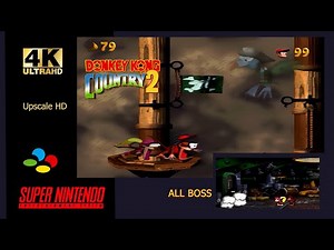 Donkey Kong Country 2: All Boss Fight | Remastered Upscale HD (4K 60FPS) Gameplay (SNES)