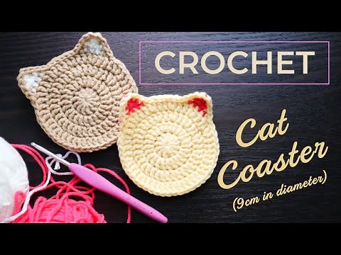 Learn how to Crochet Cat Coaster - Beginner Friendly