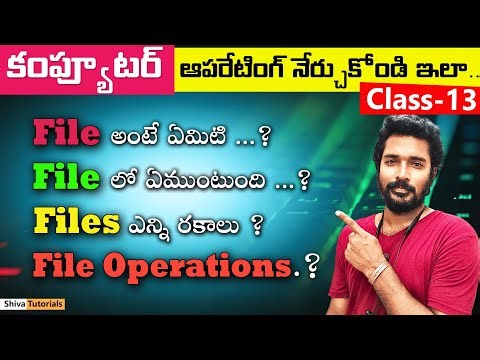 Computer class – 13 | What is File | Types of Files | File Name & Extension | Computer Basics Telugu