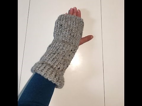 Loom Knit Fingerless Mittens