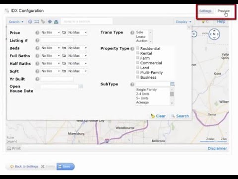 How to configure IDX search links in Matrix