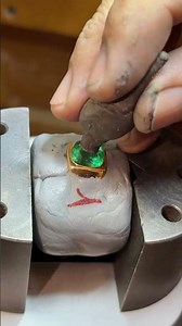 Custom Emerald and Ruby Ring in 18K Yellow Gold Bold Fine Jewelry Statement Ring