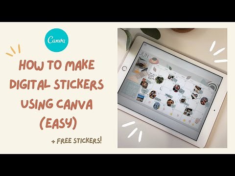 🌿 How to make digital stickers using Canva (easy) + ⬇ FREE stickers | Canva tutorial