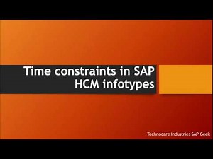 Time constraints in sap hcm infotypes