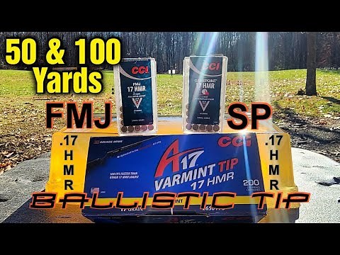 CCI A17 Gamepoint & FMJ .17HMR 50 & 100 Yards Ballistic Gel Test