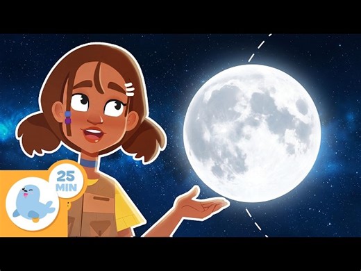 The MOON for Kids 🌙 🚀 Moon Phases, Tides, and Fun Facts About the Moon - Videos For Kids