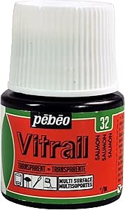 Amazon.com: Pebeo Vitrail, Stained Glass Effect Paint, 45 ml Bottle - Salmon