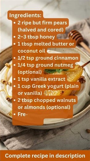 Honey Roasted Pears with Yogurt – Recipe by What Shall I Cook