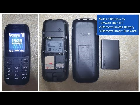 Nokia 105 How to Power ON OFF Remove Install Battery Remove Insert Sim Card