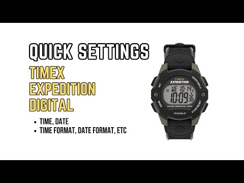 How to Set Timex Expedition Digital Watch - Basic Settings: time, date, beep etc