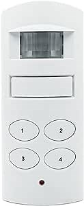 Keypad Motion Sensor Alarm for Garage, Shed. Loud 130dB Siren. USB Powered Indoor Infrared Home Security System for Door, Window. Cordless Battery Operated Travel PIR Motion Detector Simple Alert