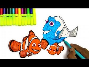 Learn Marlin, Nemo, Dory Coloring pages from Finding Dory
