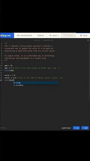 Python -= Operator Explained ✅ (Subtract & Assign in One Step)