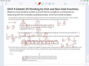 Illustrative Math 6th Grade Unit 4 Lesson 10 Dividing by Unit and Non Unit Fractions