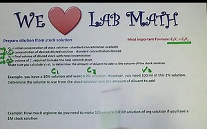 Lab math overview - explaining the basics; with Dr. Monika Oli