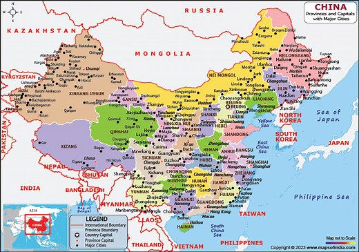 China Map | HD Political Map of China
