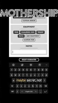 Quick Character Creation in Mothership #mothershiprpg