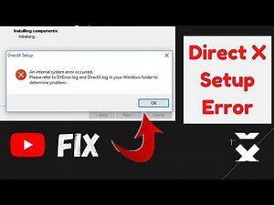 How To Fix Direct X Setup Error || An Internel System Error occurred.